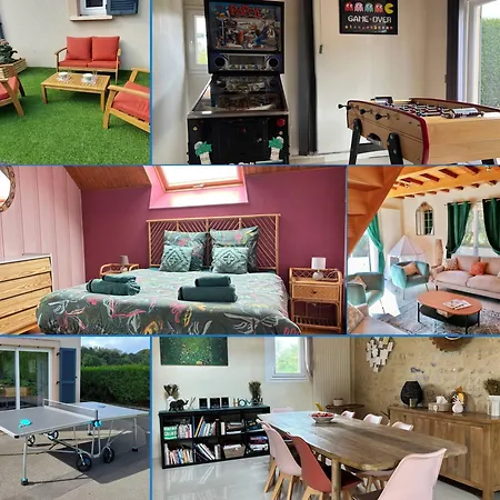 Le So Art, Grande Maison 4 Chambres, Terrain De Petanque, Grand Jardin Clos, Flipper, Babyfoot, Jeux Arcade, Ping Pong,1 Km Mer, Proche Golf, Port En Bessin, Bayeux Et Plages Du Debarquement, Adaptee Enfants 度假居 *